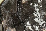 Polished Septarian Geode Sculpture - Black Crystals #99451-1